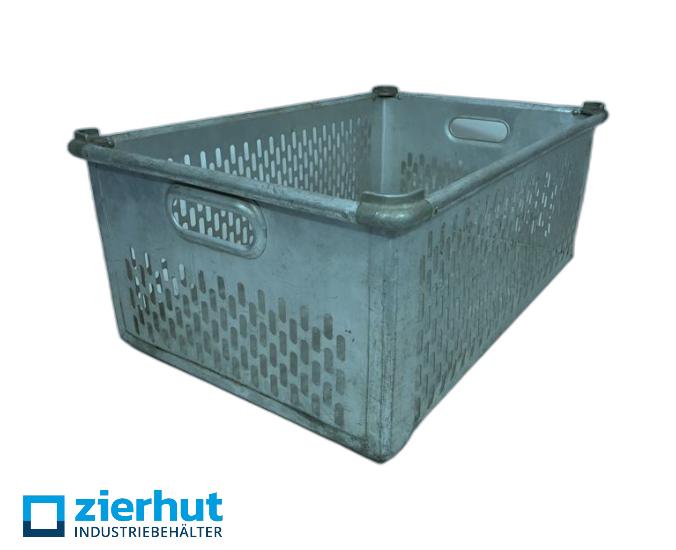 Zarges Stapelbehälter aus Aluminium, geschlitzt 750x480x300