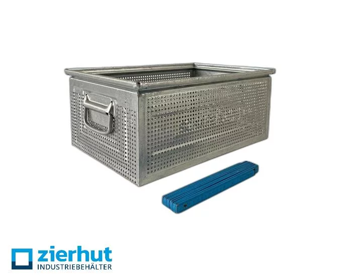 Stapeltransportkiste 14/6-2 gelocht verzinkt Lochkästen 450x300x200