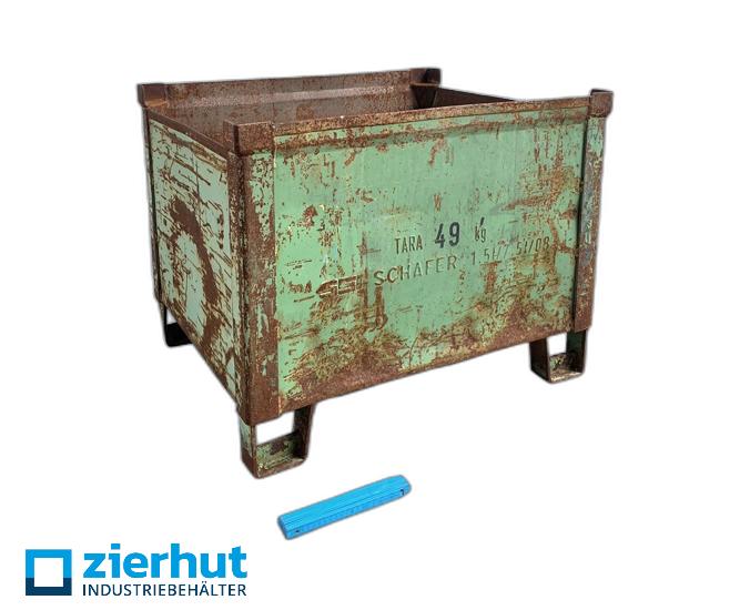Stahlbehälter SB-866 Schäfer, Stapeltransportbehälter öldicht mit Staplertaschen, lackiert 800x650x600
