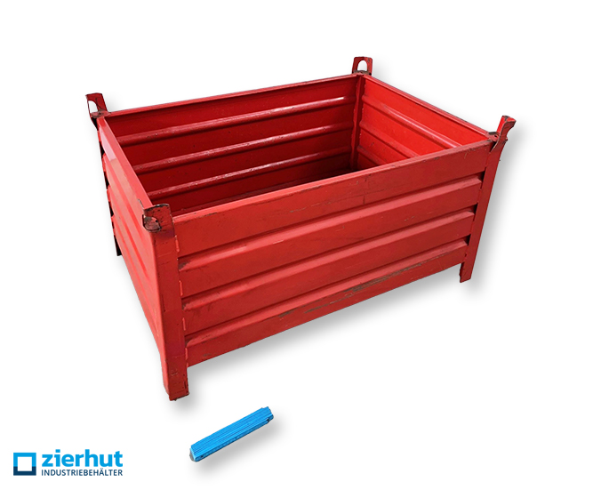 Stahlbehälter-1200x800x600 mm-gebraucht-rot-lackiert-2