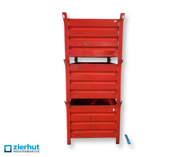 Stahlbehälter-1200x800x600 mm-gebraucht-rot-lackiert-8