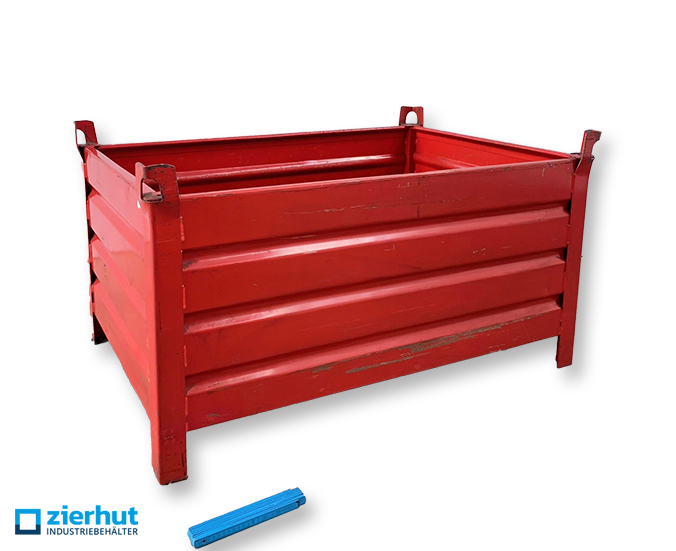Stahlbehälter-1200x800x600 mm-gebraucht-rot-lackiert-1