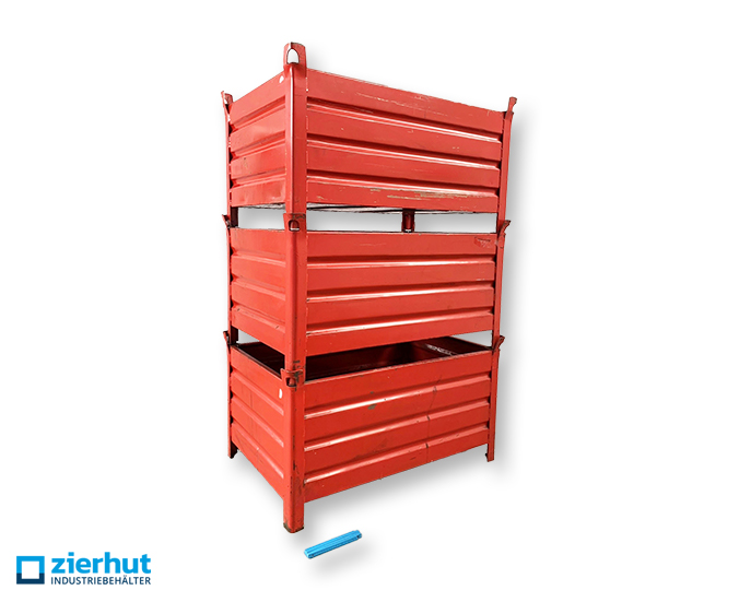 Stahlbehälter-1200x800x600 mm-gebraucht-rot-lackiert-7