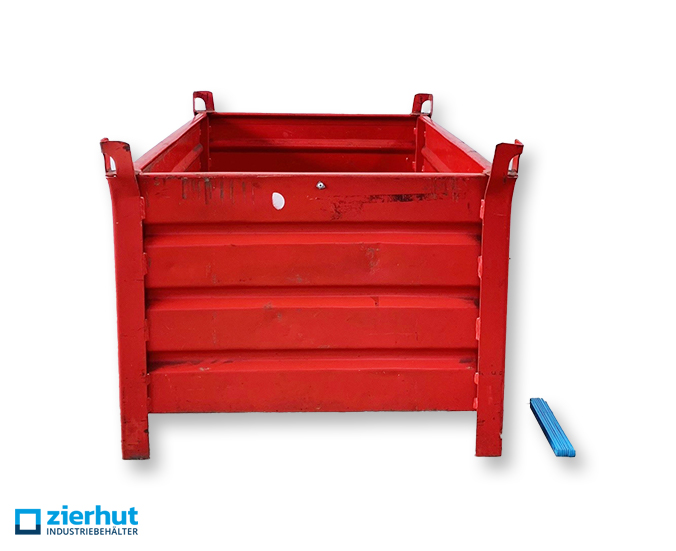 Stahlbehälter-1200x800x600 mm-gebraucht-rot-lackiert-3