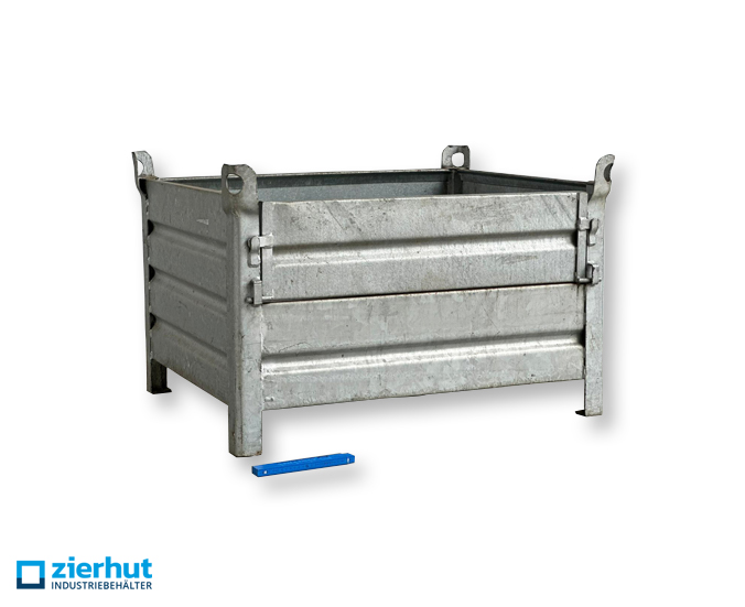 Stahlbehälter SB-186-600 mit Klappe verzinkt Transportbehälter