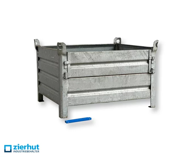 Stahlbehälter SB-186-600 mit Klappe verzinkt Transportbehälter 1000x800x600