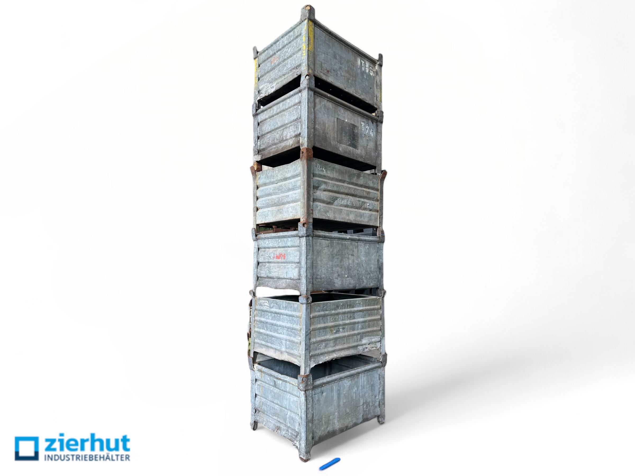 5x Stahlbehälter SB-186-600 verzinkt Metallbehälter